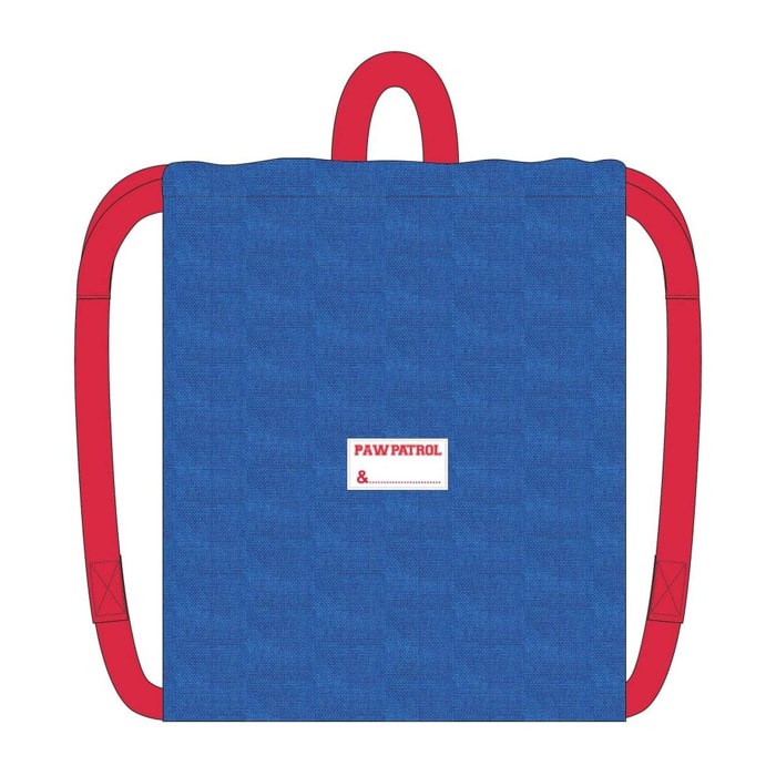 Saquito escolar paw patrol, mochila de cuerdas unisex niños, azul