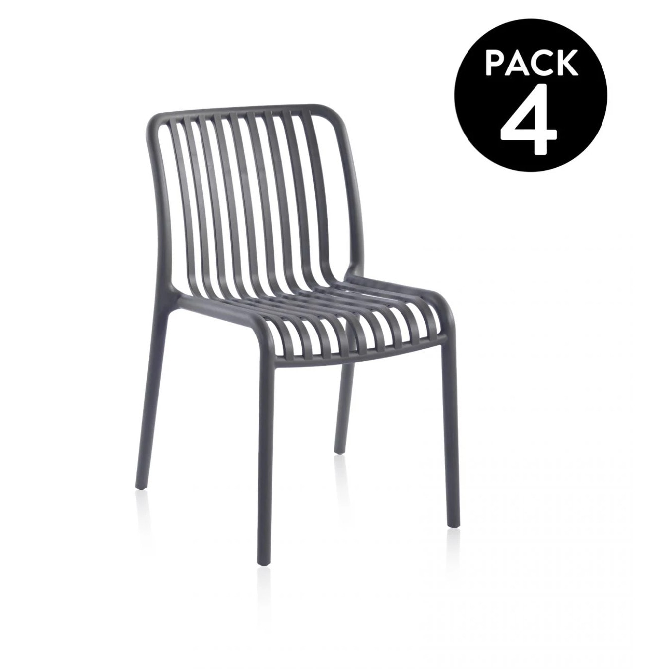 Pack 4 sillas de exterior Jamie Gris