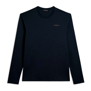 T-shirt manica lunga in cotone con logo lato cuore