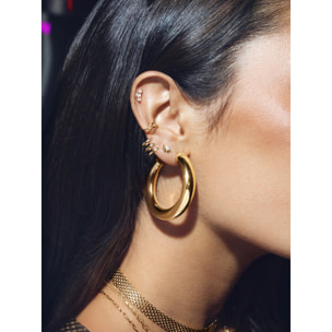 Pendiente Suelto Solar Plata Baño Oro