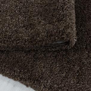 Tapis longs poils shaggy tissé motif uni TENI