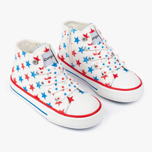 Zapatillas Altas Unisex De Lona Estampado Estrellas