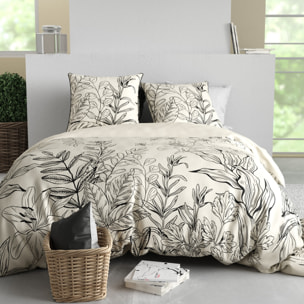 Parure Housse De Couette 3pcs 100% Satin de Coton 120 Fils THAIS