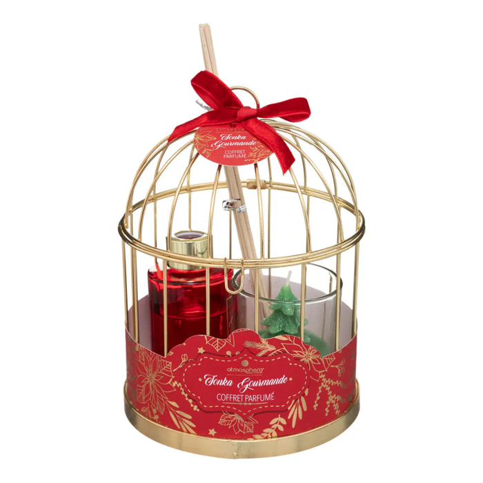 Coffret senteur cage Lola christmas rouge