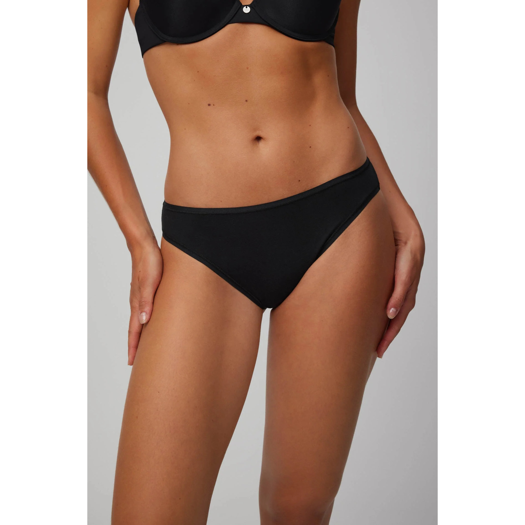 Confezione da 2 mini slip basico in cotone nero