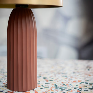 Lampe en métal terracotta et doré - Joy