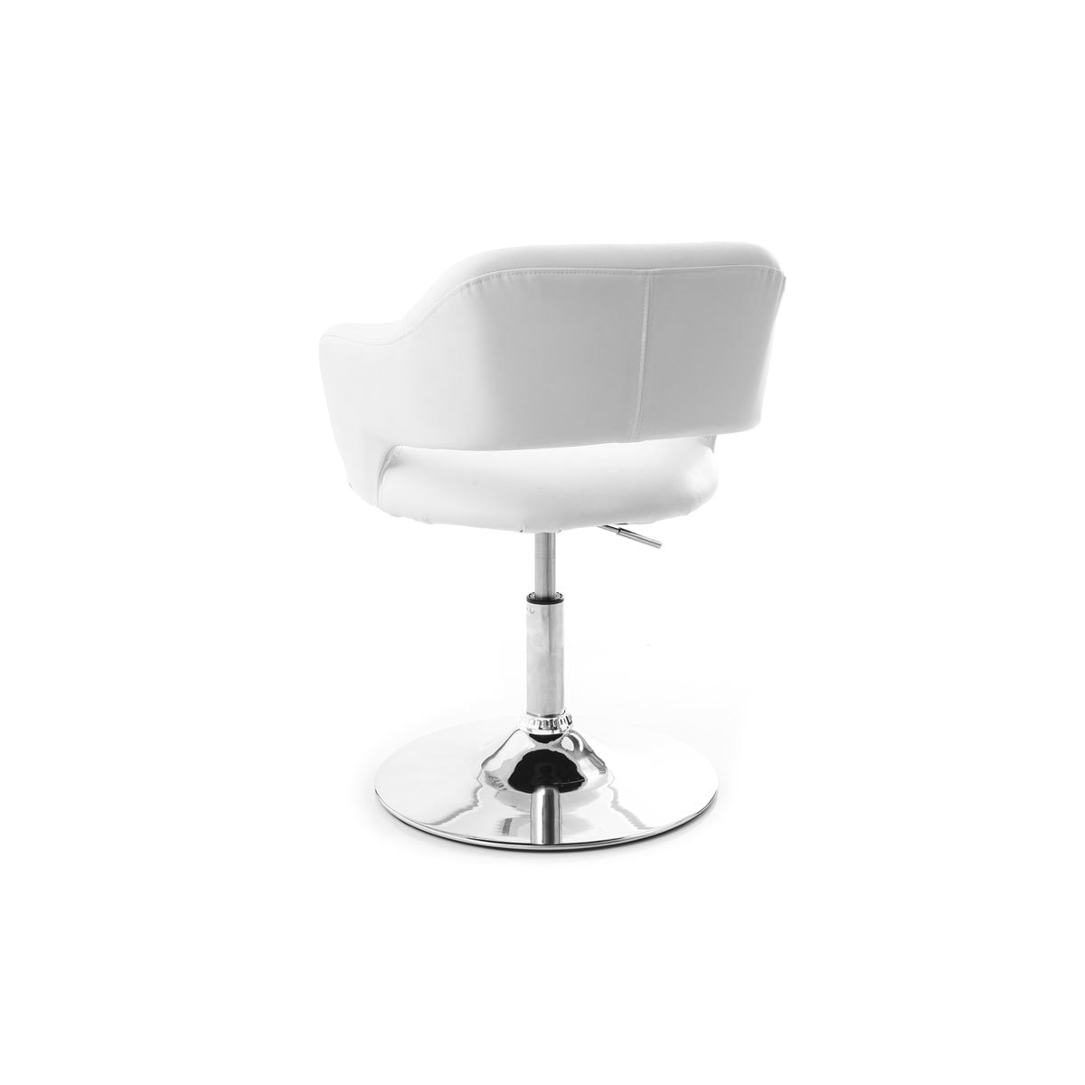 Fauteuil pivotant design blanc et acier chromé JESSY