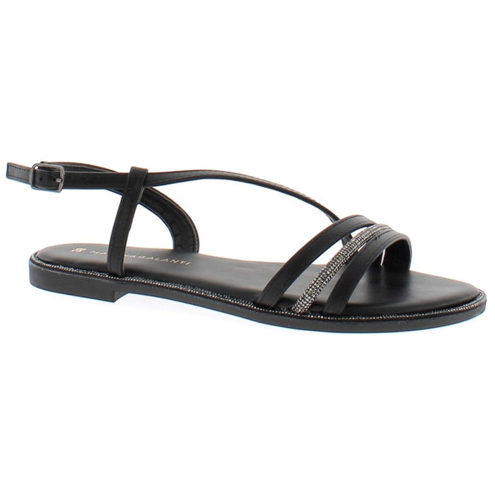 Marina Galanti Scarpe Donna Flat Braided Sandals Jewel MG 1E164 Black