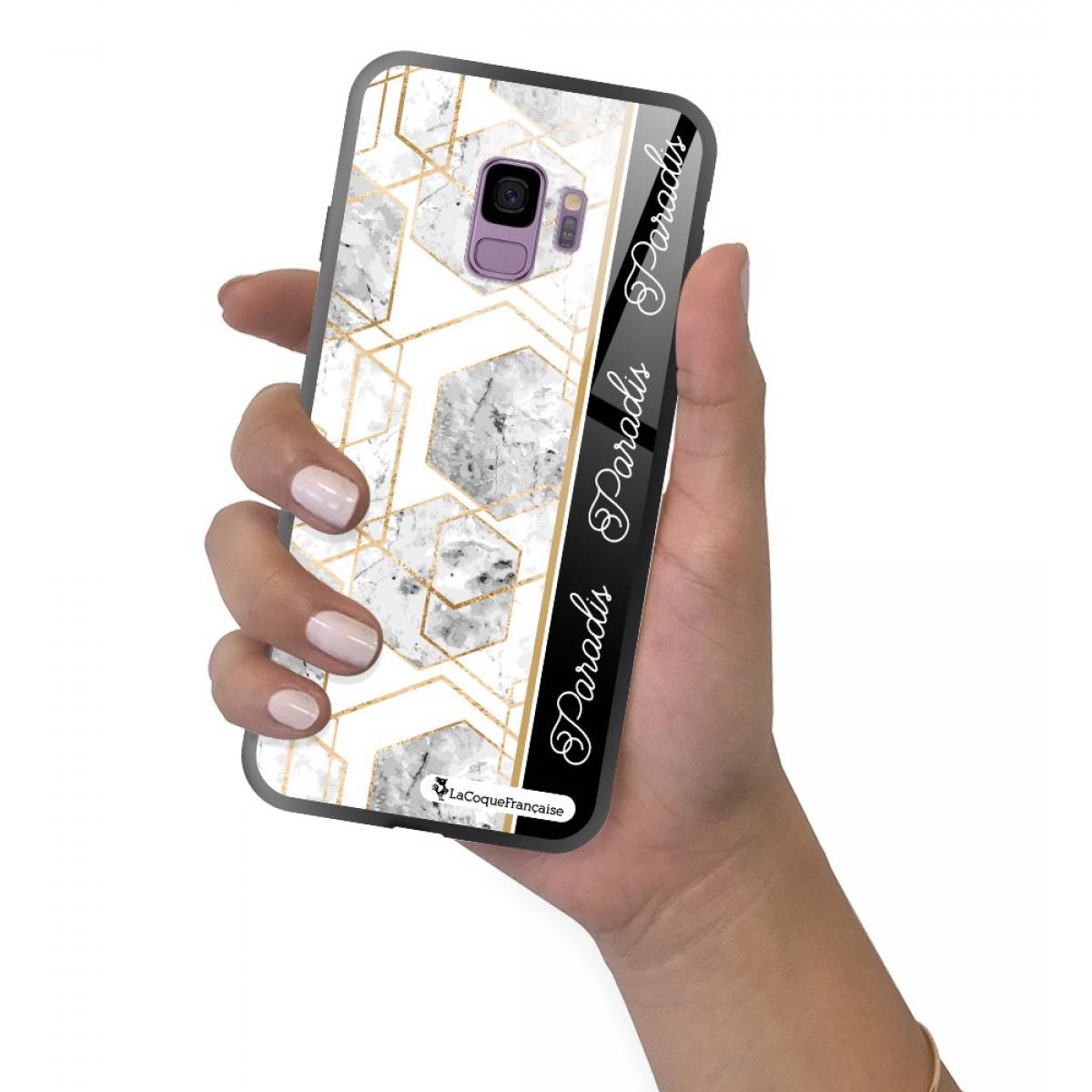 Coque Samsung Galaxy S9 Coque Soft Touch Glossy Marbre Noir Paradis Design La Coque Francaise