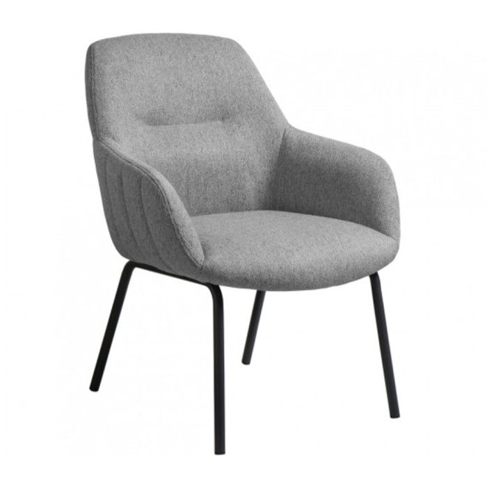 Fauteuil en tissu gris chiné avec accoudoirs - TRENDY