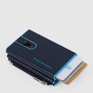 Piquadro Portefeuille compact avec porte-cartes pop-up, porte-monnaie et protection RFID