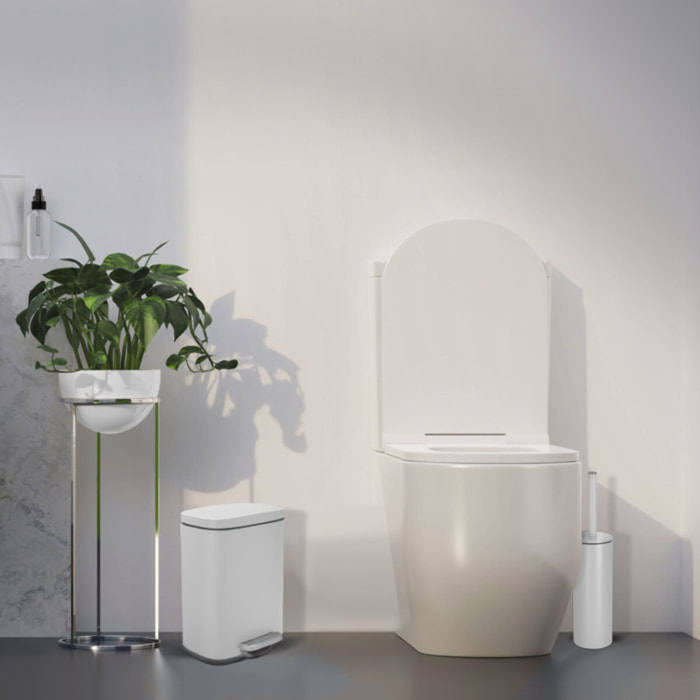 Set Poubelle à  pédale 5L & Brosse Wc AKIRA Blanc mat Spirella