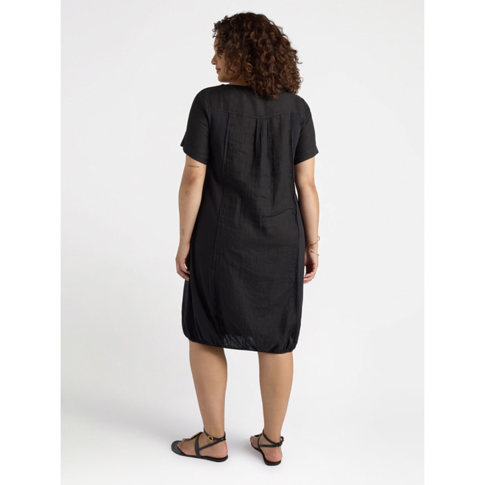 Fiorella Rubino - Vestido de lino y punto - Negro