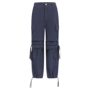 Pantaloni cargo con doppie tasche e coulisse intermedia