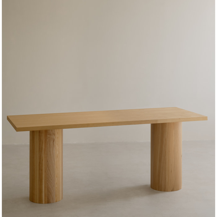 Table de salle à manger rectangulaire en bois de frêne en différentes tailles