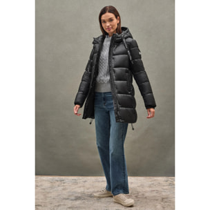 Giaccone Silvon Coat nero con logo Polo Club