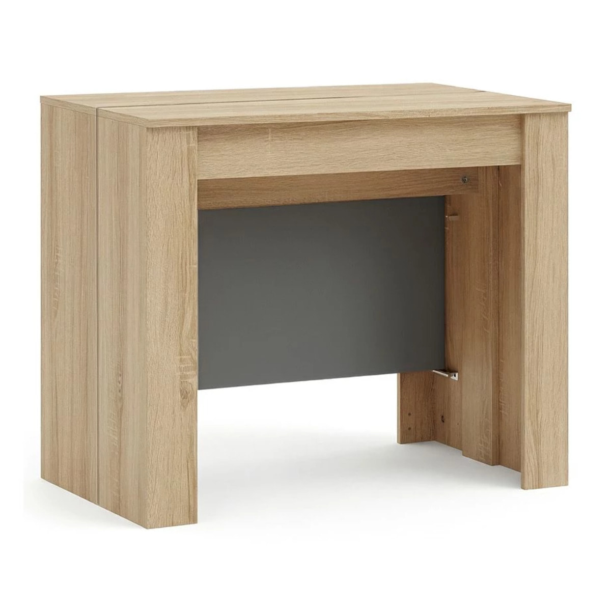 Mesa consola extensible en roble canadian y gris grafito 50-235x90 cm Denis Roble Canadian - Gris Grafito