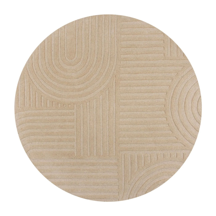 Tapis en laine rond ZEN GARDEN