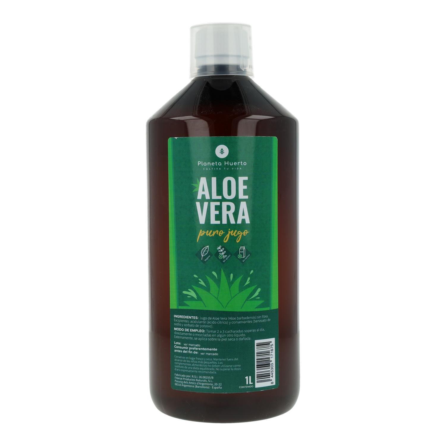 PLANETA HUERTO | Aloe Vera Jugo 1 L - Jugo Puro y Natural de Aloe Vera para el Bienestar Digestivo e Inmunológico