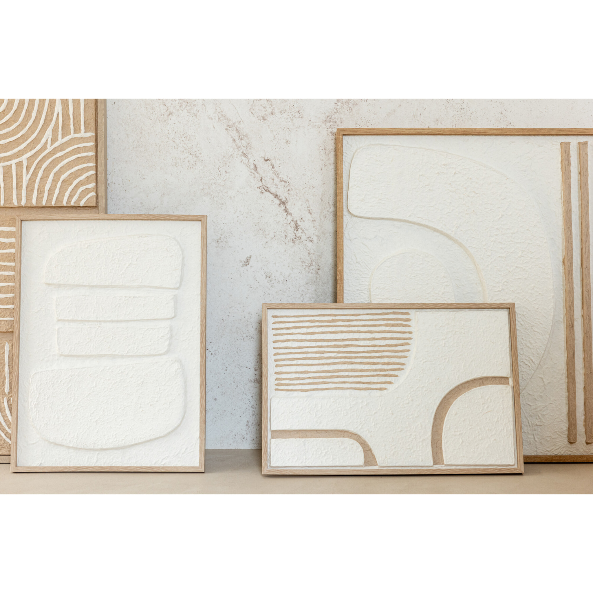 J-Line Tableau Cellules Papier Blanc Assortiment De 2