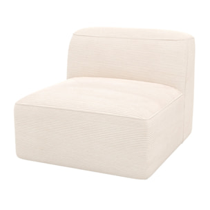 Chauffeuse pour canapé modulable en velours blanc cassé - Mina