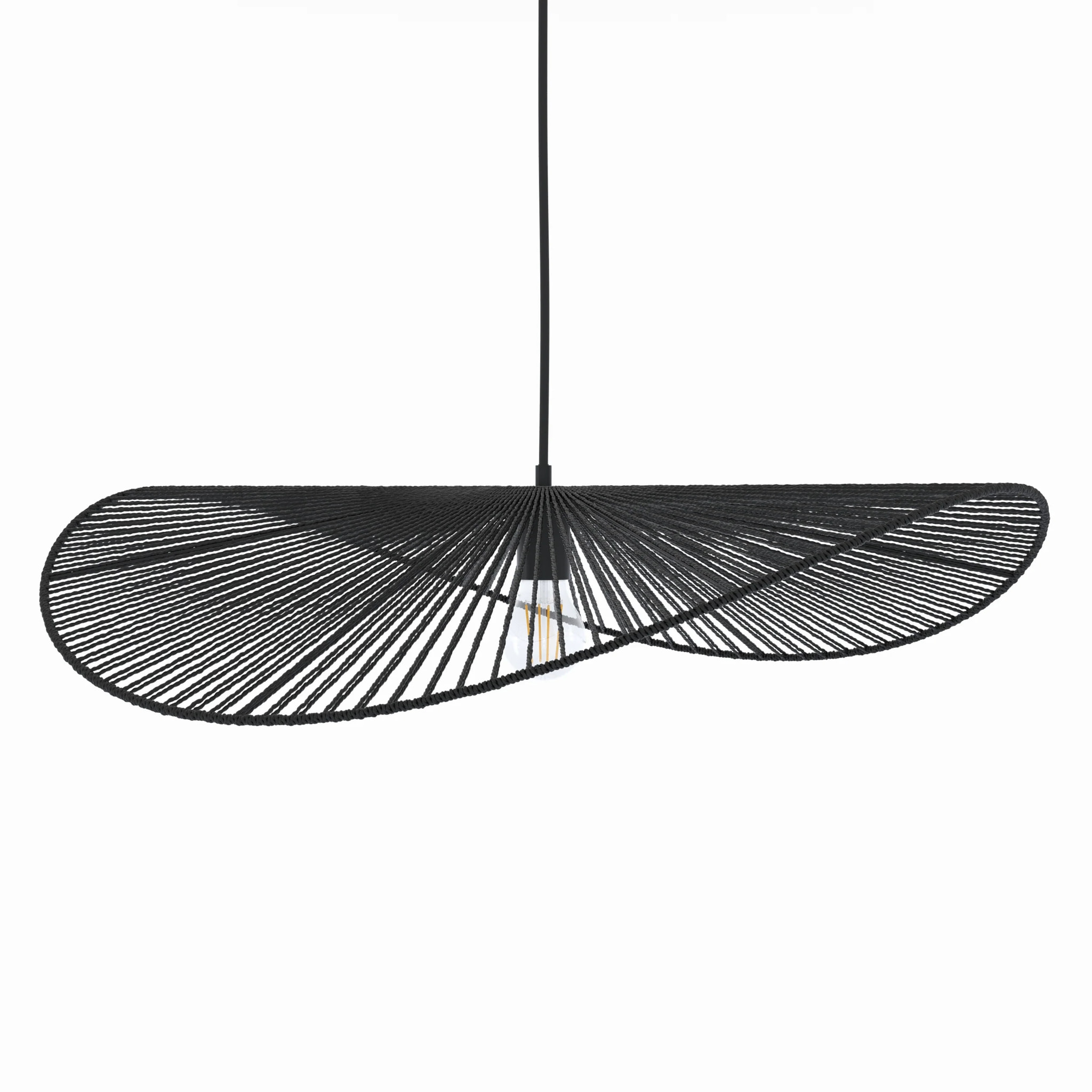 Suspension noire en papier de corde 75 cm - Mada