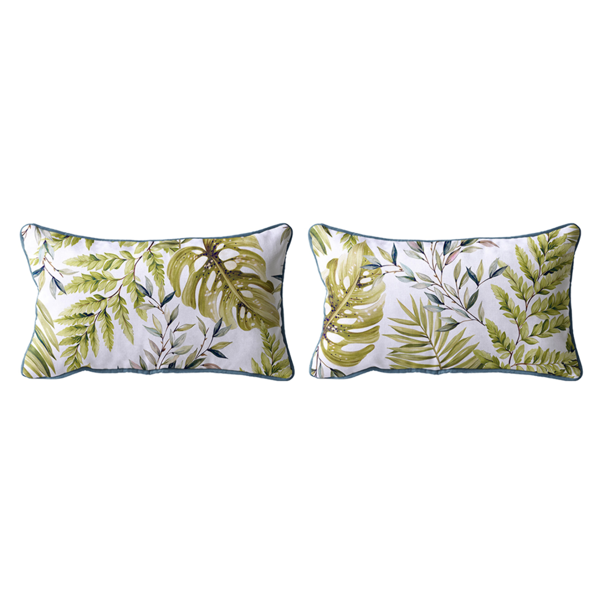 Lot de 2 housses de coussin en coton imprimé STEFANIA- vert