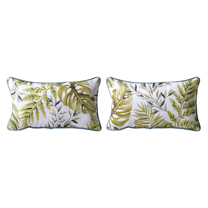 Lot de 2 housses de coussin en coton imprimé STEFANIA- vert