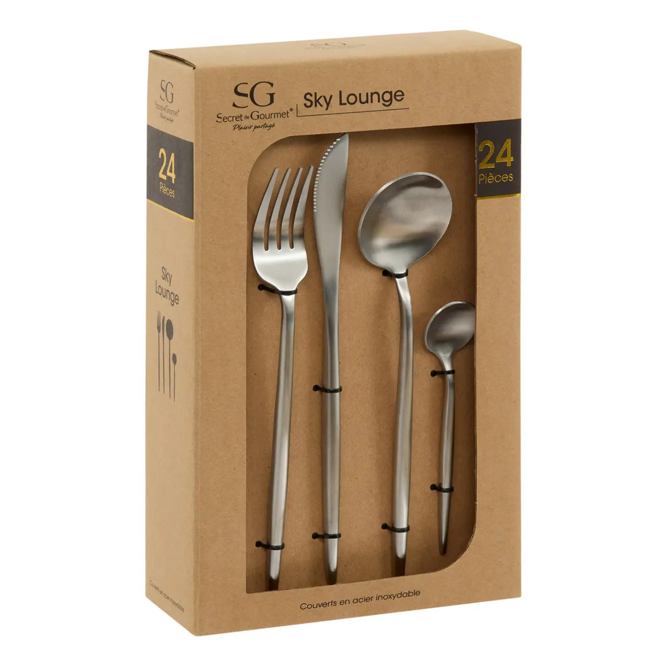 Ménagère Ida 24 pièce(s) argent L2,7xp0,7xH22,7cm