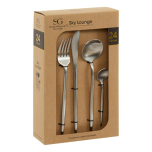 Ménagère Ida 24 pièce(s) argent L2,7xp0,7xH22,7cm