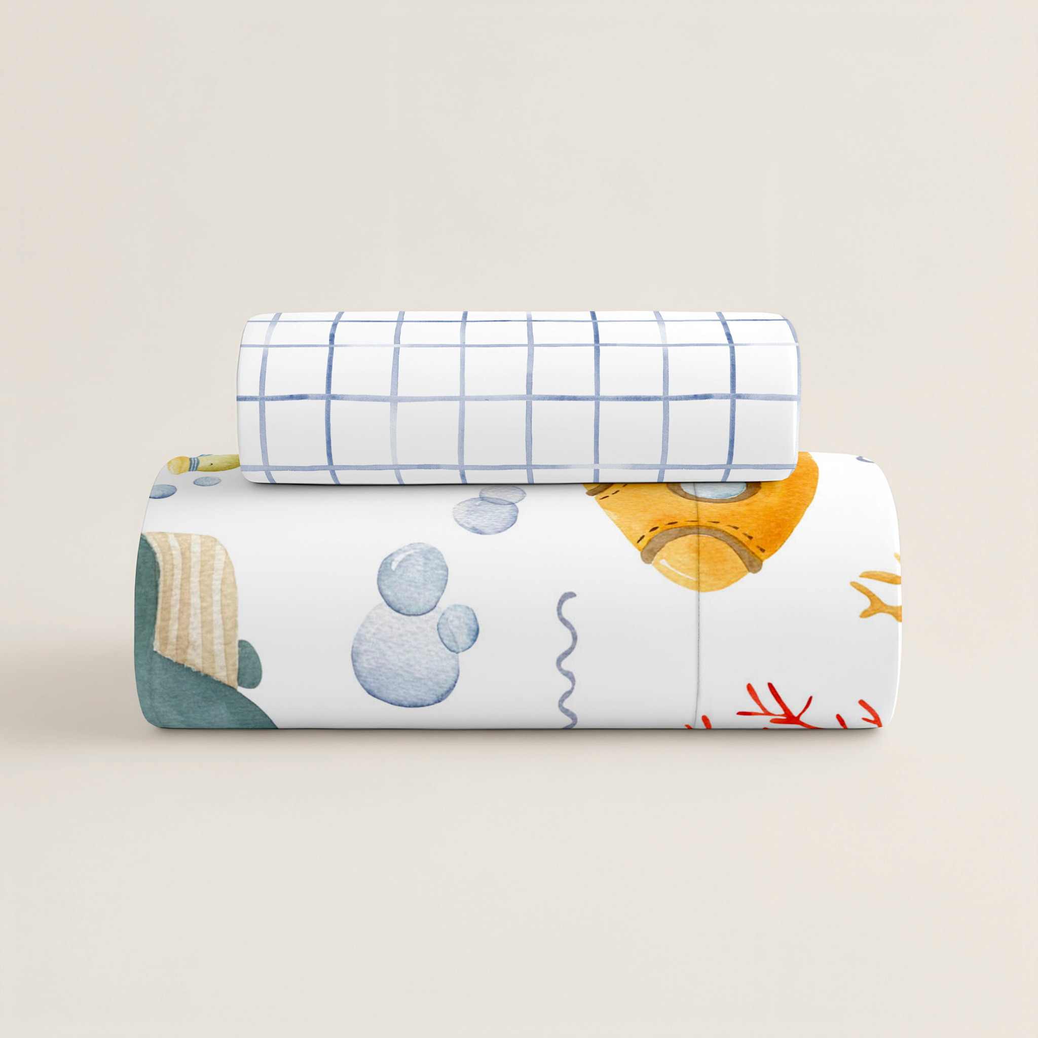 Cool Kids - Funda Nórdica Estampada - Reversible - Infantil - Cierre Solapa - 100% Algodón - Incluye 1 Funda de Almohada - Submarine