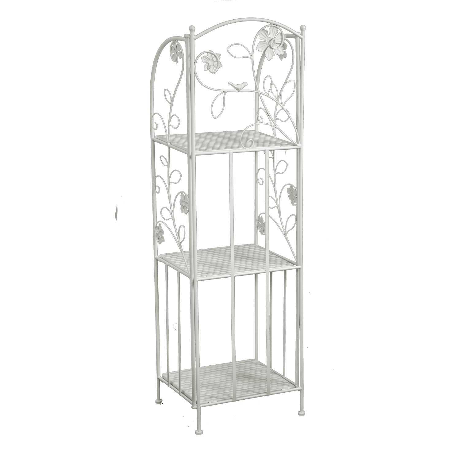 Scaffale Milena Vacchetti in metallo 3 piani stretto bianco cm35x29h118
