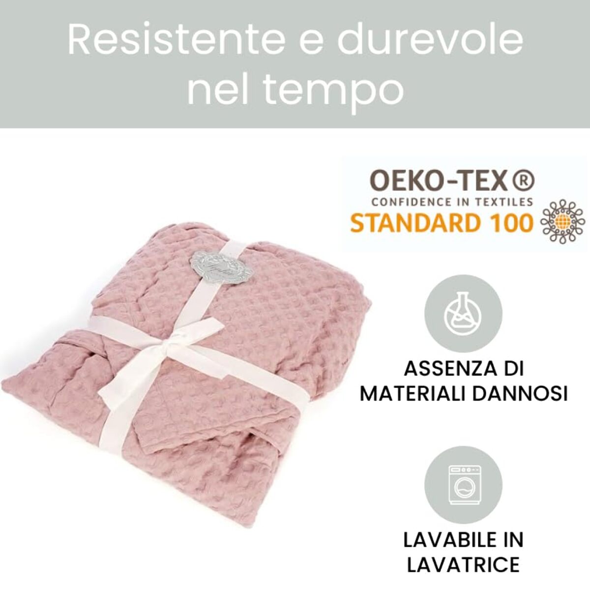 Accappatoio in cotone nido d'ape - ROSA