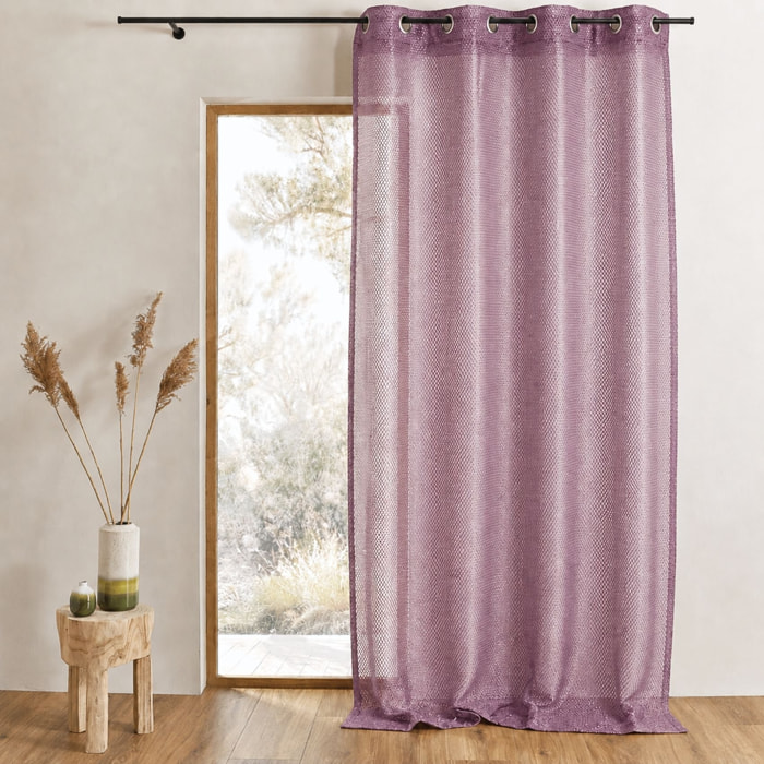 Voilage en organza fantaisie  - Effet 'résille' - Prune