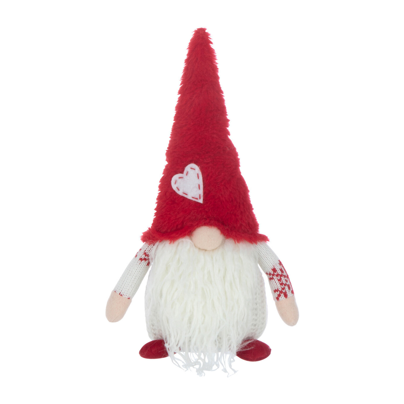 J-Line figurine Lutin Coeur - textile - blanc/rouge - small