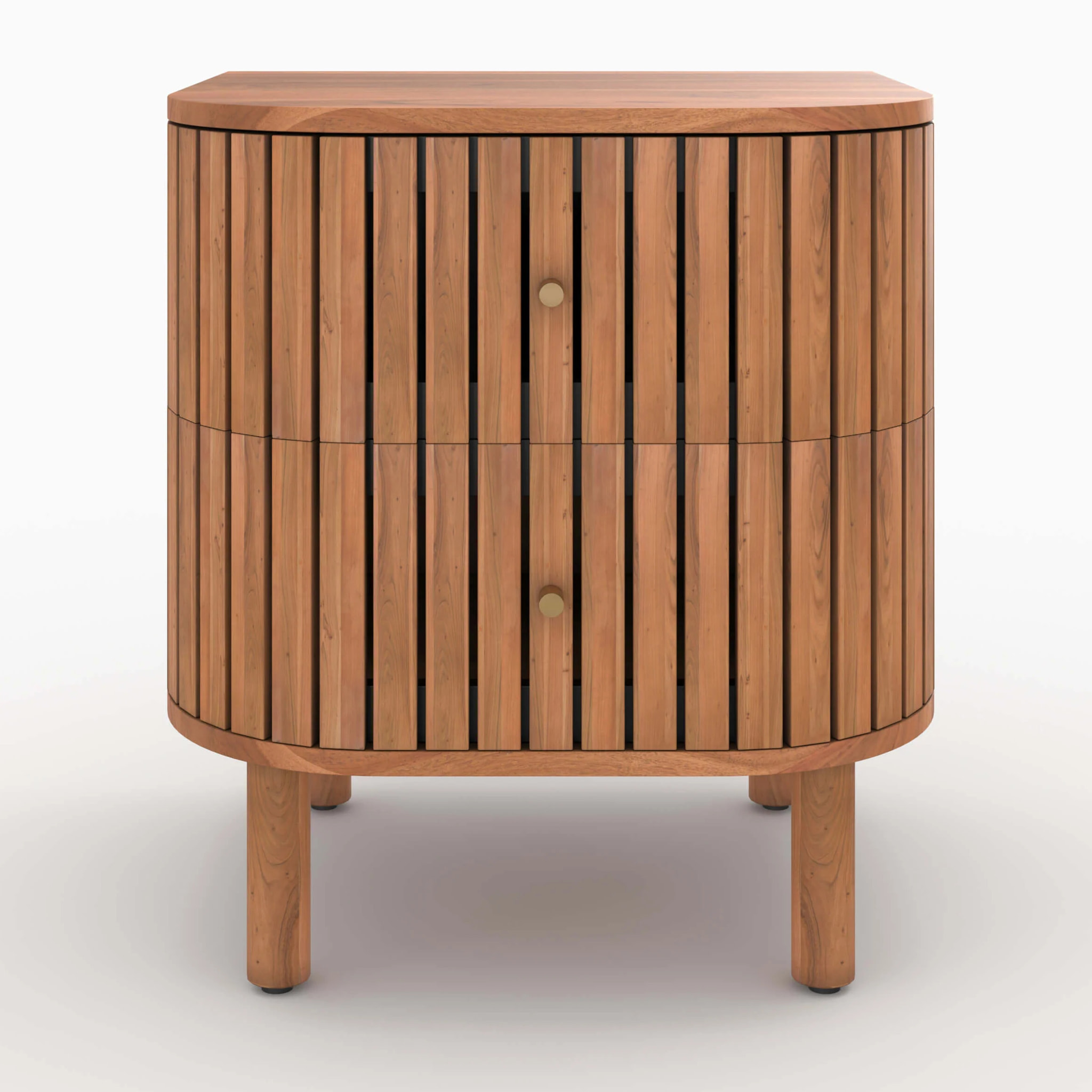 Table de chevet  en bois d'acacia 2 tiroirs - Paola