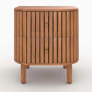 Table de chevet  en bois d'acacia 2 tiroirs - Paola
