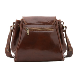Borsa a secchiello da donna - Modello False - Vera pelle - 24.0 x 24.0 x 14.0 cm