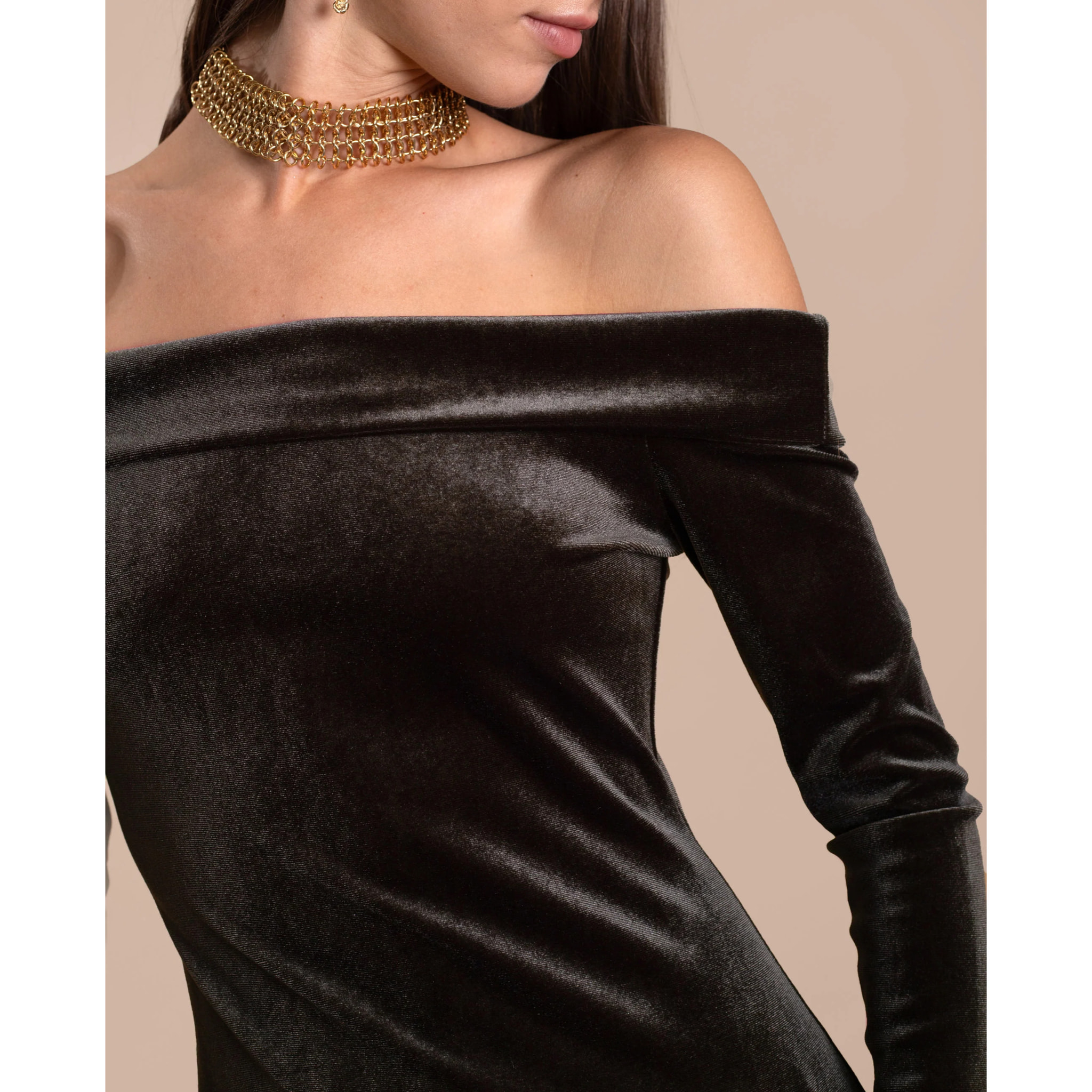 Vestido largo de terciopelo