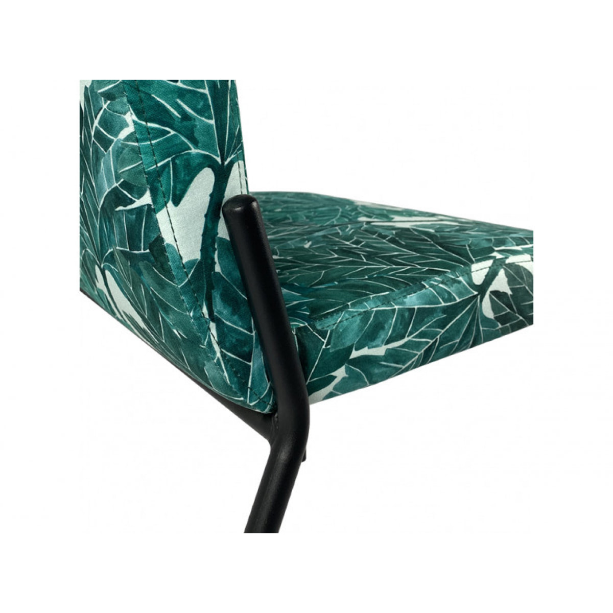 Lot de 2 chaises motif feuilles d'arbre et pieds noirs - JASPE 685