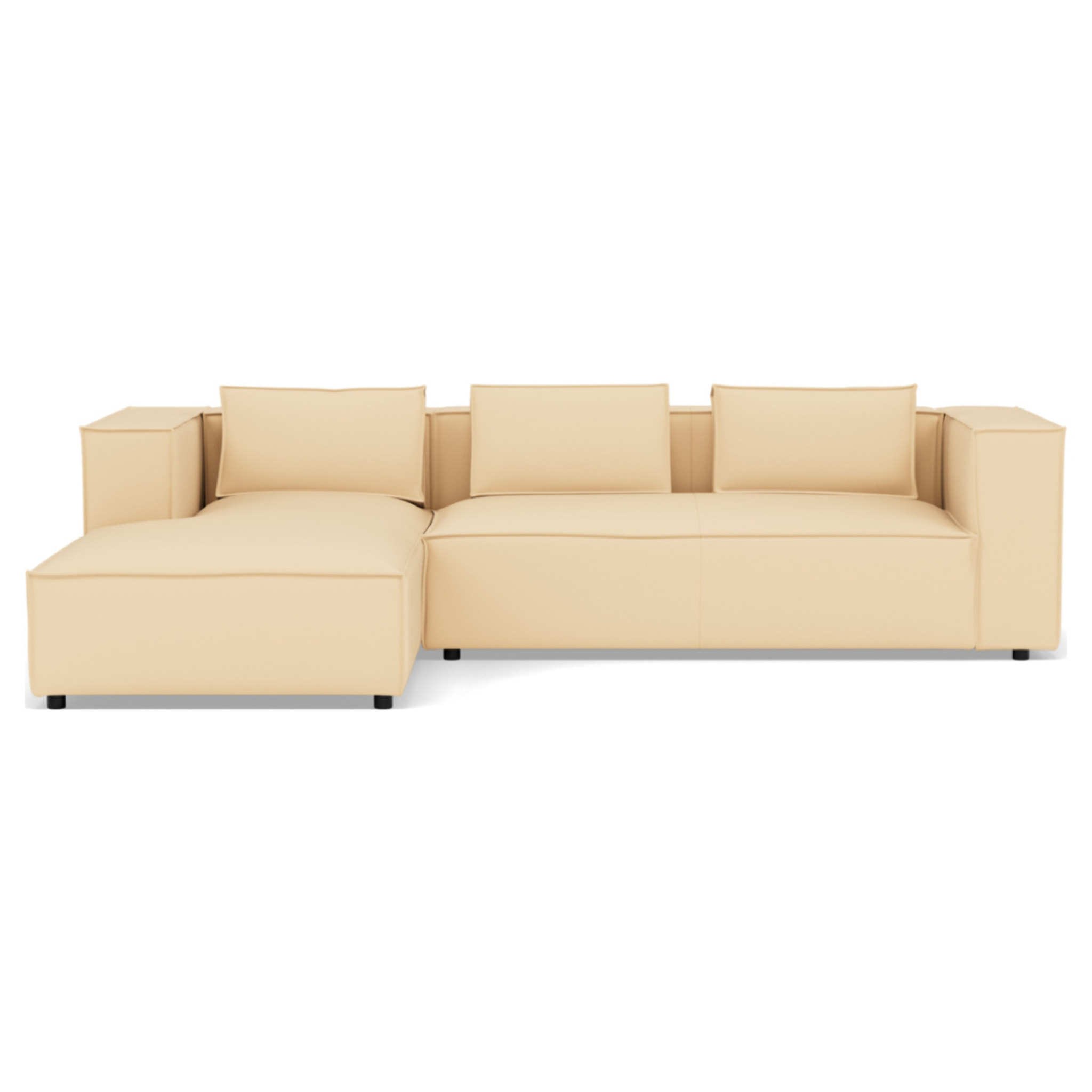 Stella - canapé d'angle gauche 4 places en simili - Beige