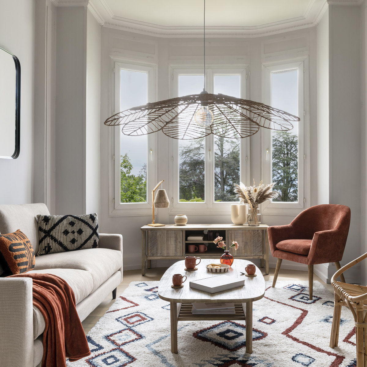 Suspension "Folk" en métal D98cm