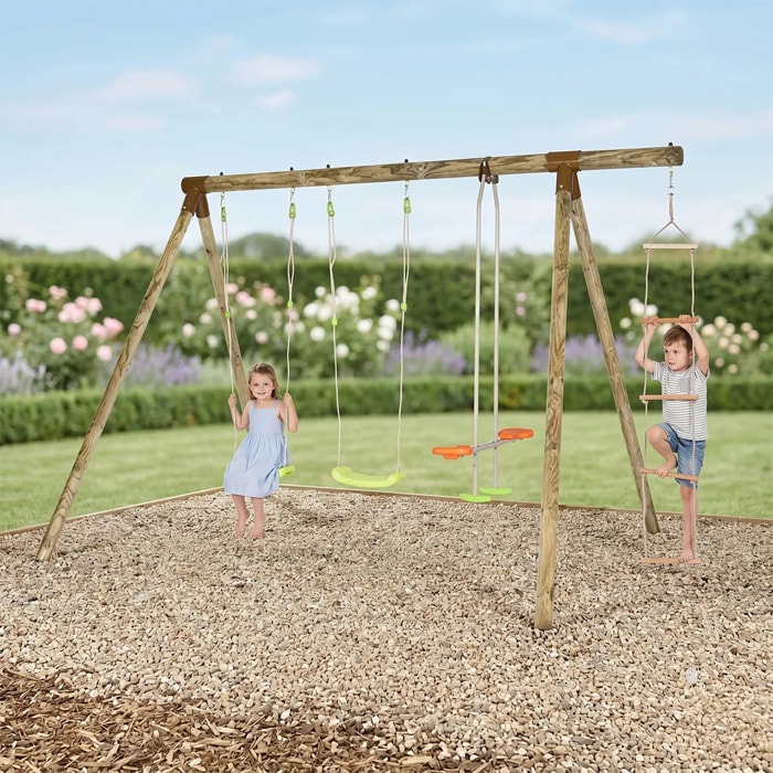 Portique bois 2,30 m Topwood DOLCI - 5 enfants