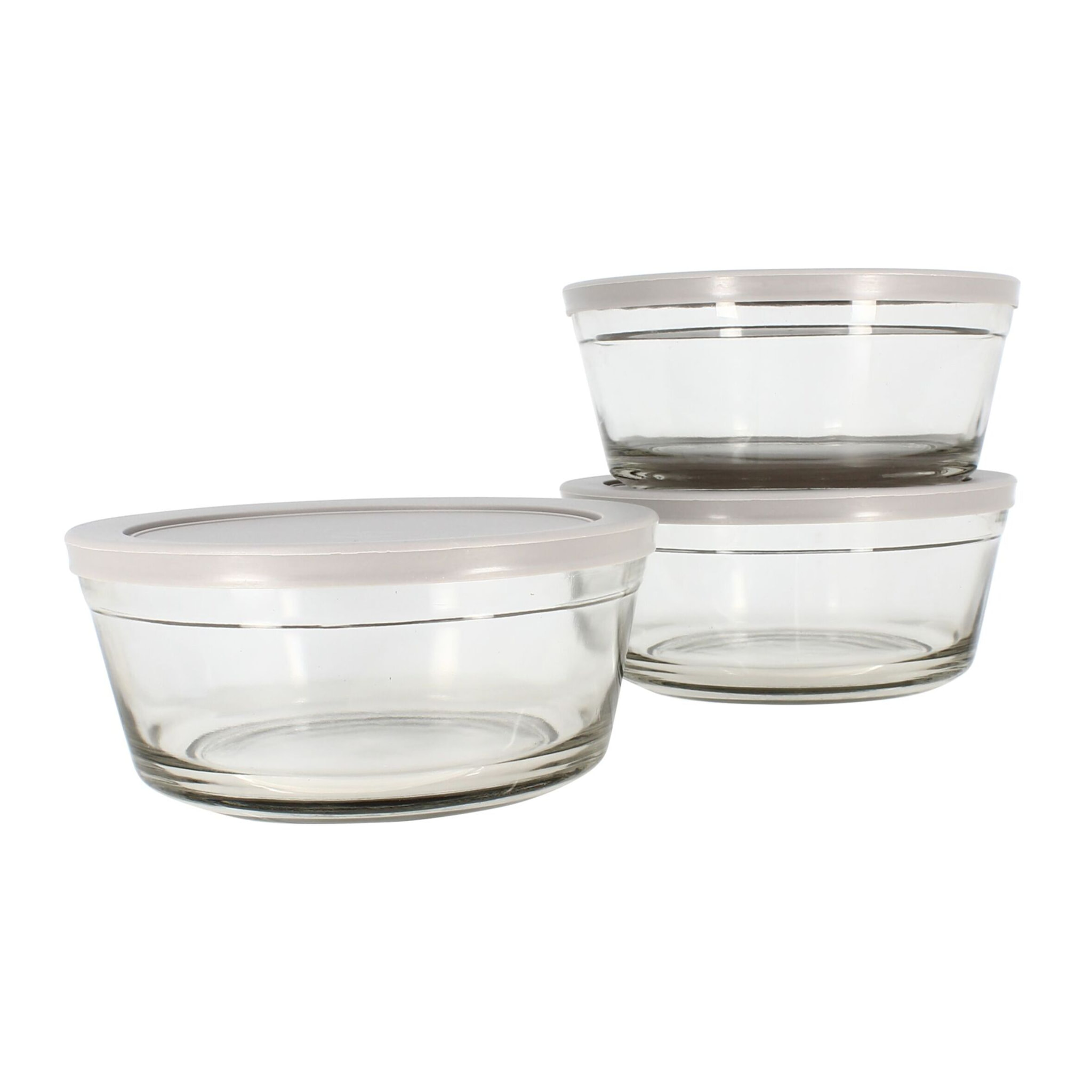 Set de 3 bols en verre avec couvercle 940ml CASSIS