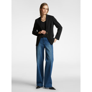 Elena Mirò - Top V neck in viscosa stretch - Nero