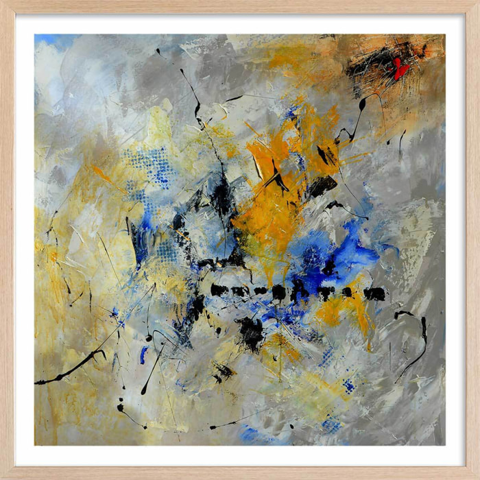 Affiche reproduction abstract art pol Affiche + cadre en bois - Chêne