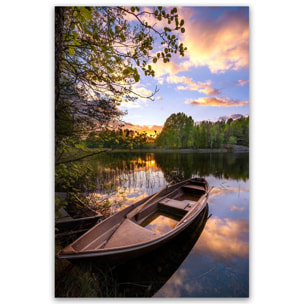 Tableau paysage Reflet dans le bateau Tableau alu Dibond