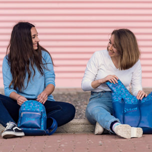Mochila casual polipiel de stitch, azul, pequeña-mochila mini perfecta para llevar todas tus cosas ordenadas