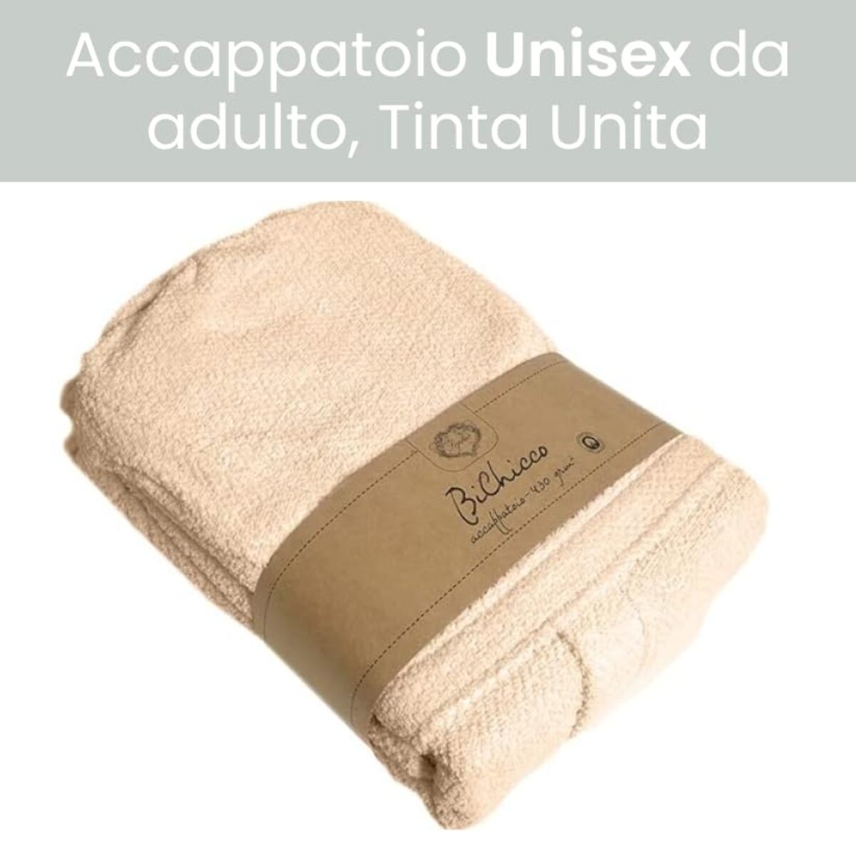 Accappatoio in spugna di cotone - BEIGE