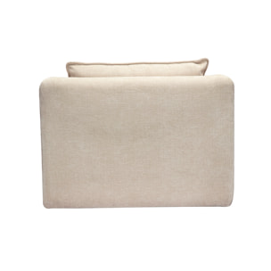Fauteuil convertible en tissu effet velours texturé beige MAHAUT
